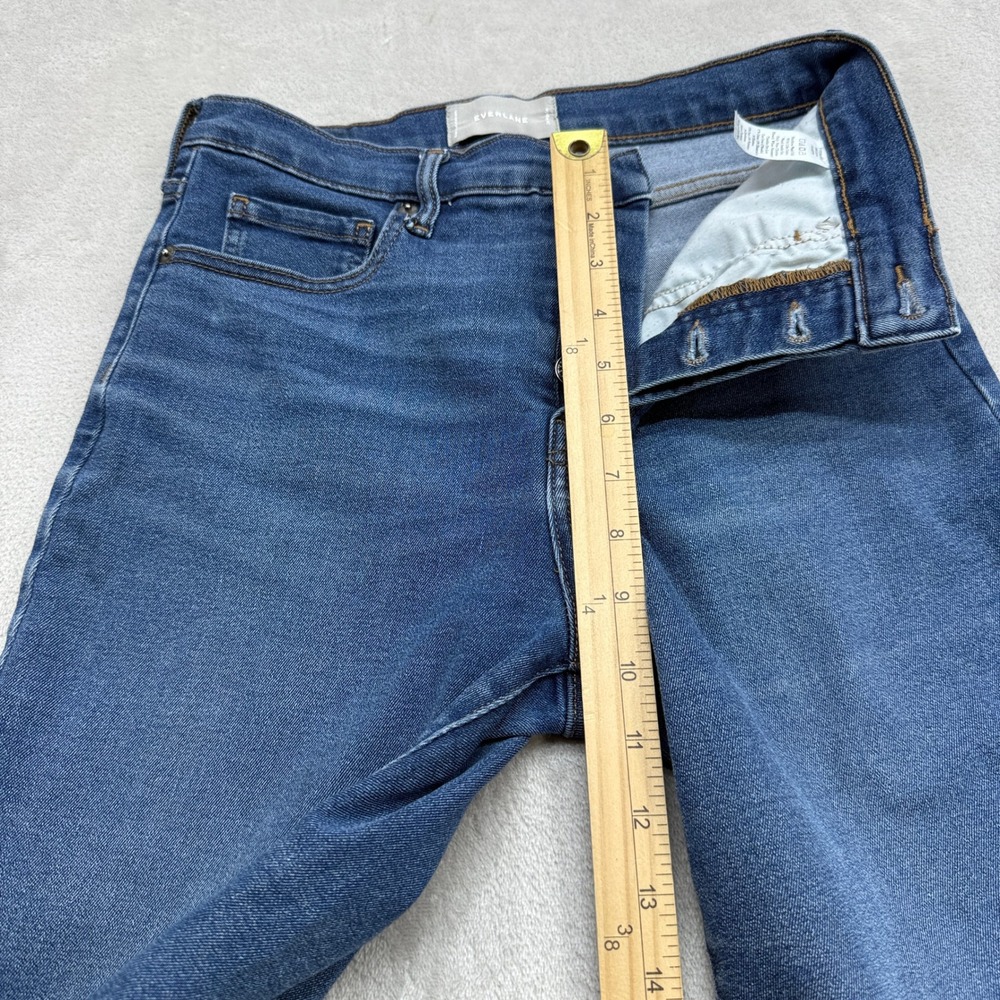 Everlane Cigarette Jeans Women 28 Regular Blue Hi Rise Button Fly Stretch Denim - Picture 4 of 10